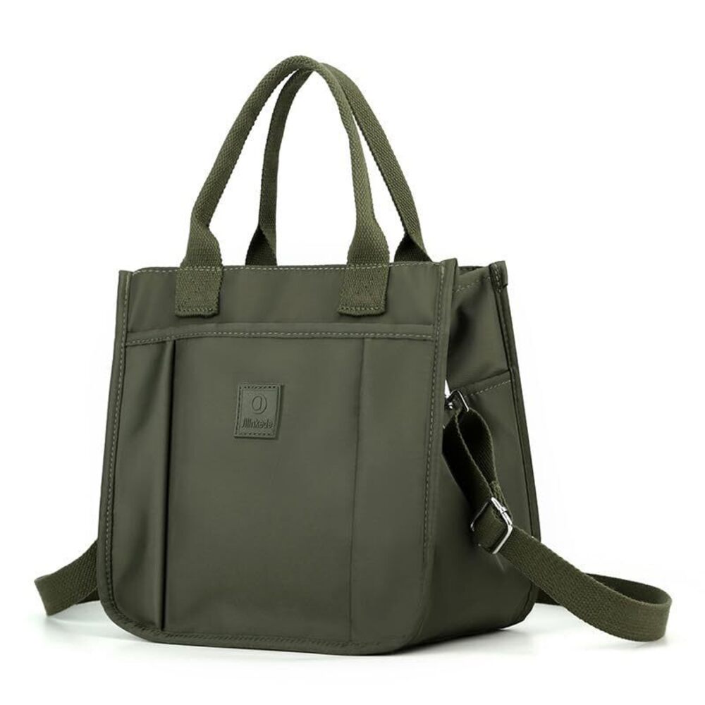 8476 Small Tote Bag with Zipper Tote Bag Nylon Satchel Hobo Bag Messenger